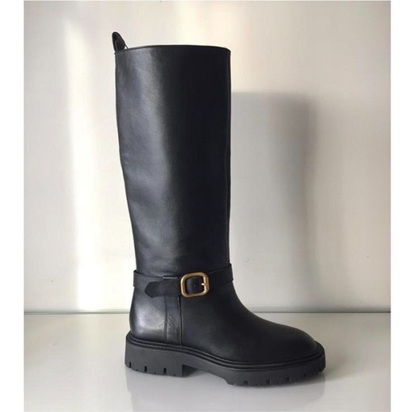 Zara NWT Black Boots With Side Buckle - Picture 2 of 11